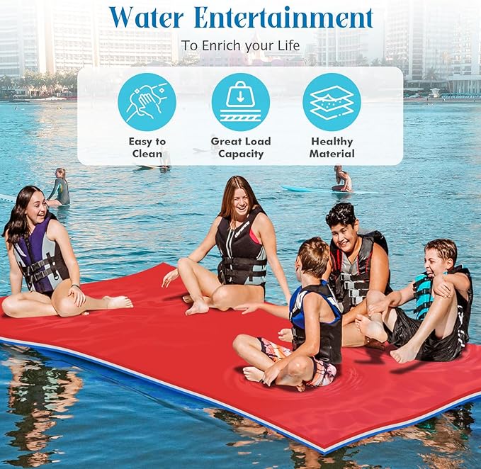 Lily Pad Floating Mat, 7/9/12/18 FT Floating Mat, Pool Float for Water Recreation, Floating Water Mat, 3-Layer Tear-Resistant XPE Foam for Boat, Beach, Ocean, Pool,Lake