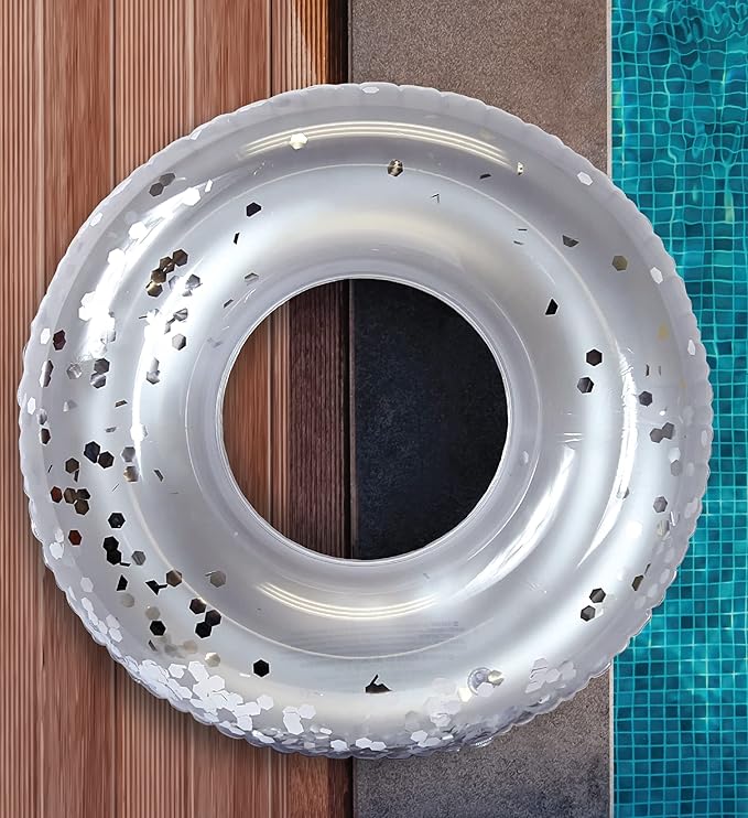 CoTa Global Inflatable Pool Float Tube Confetti Premium Swim Ring Heavy Duty Vinyl Flotation Pool Floats Toy for The Beach, Party, Vacation, UV Resistant - Pool Party