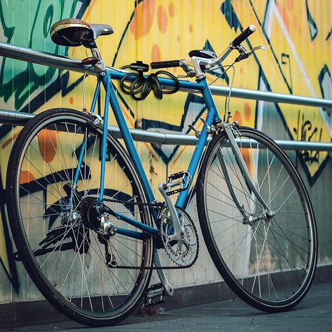 Titanker Bike Lock, 1/2 Inch Thick Bike Lock Cable Coiled Secure Bicycle Lock with Keys Scooter Lock Bike Locks Heavy Duty Anti Theft Bike Cable Lock with Mounting Bracket (4Feet, 6 Feet)