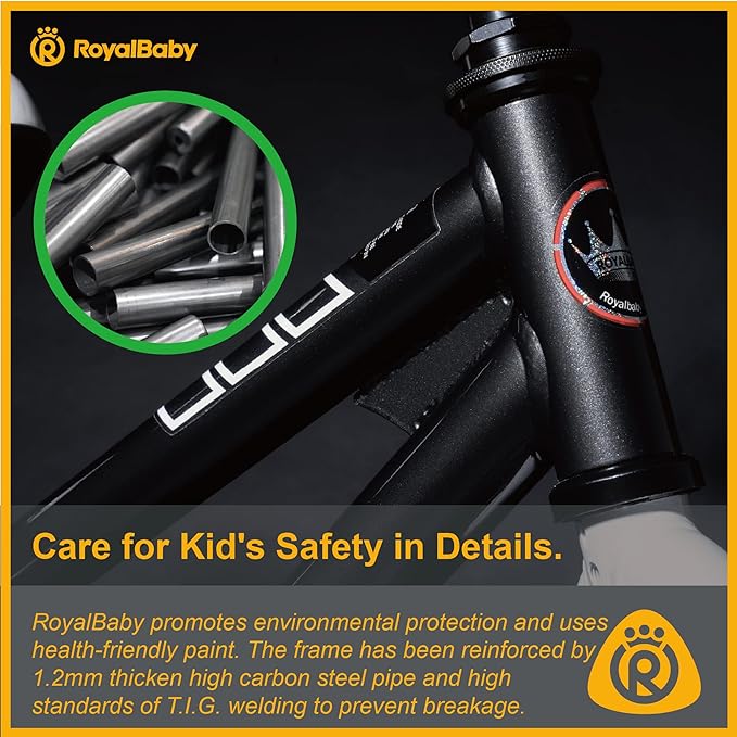 RoyalBaby Kids Bike EZ Freestyle Training Free Balance to Pedal Easy Learning Bicycle, 12-18 Inch for Toddlers to Big Kids