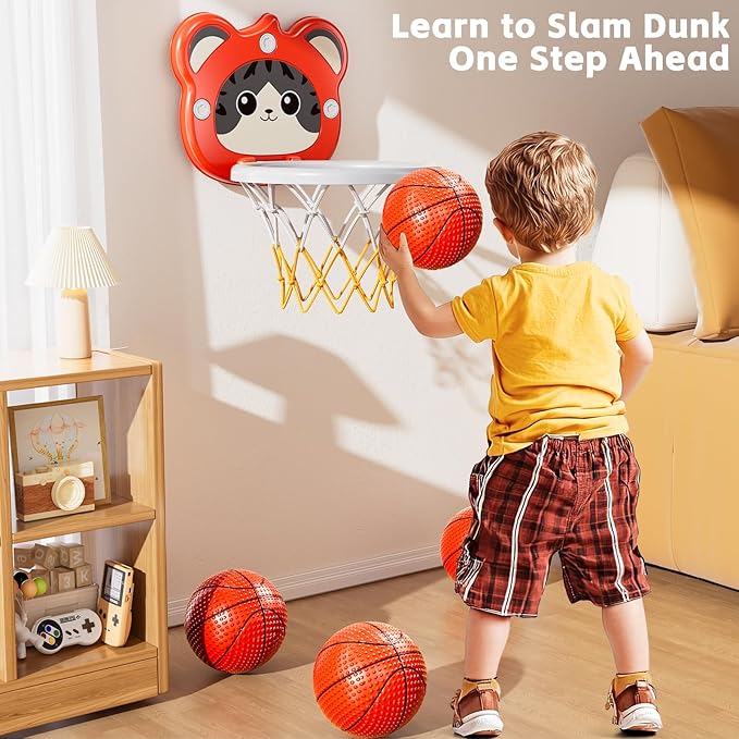 Toddler Basketball Hoop Indoor Toys Gifts for 3 4 5 Year Old Boys Kids, Indoor Mini Basketball Hoop for Toddler Kids Boys Ages 3-5 4-6, Ideal 3 4 5 6 Year Old Boy Birthday Gifts