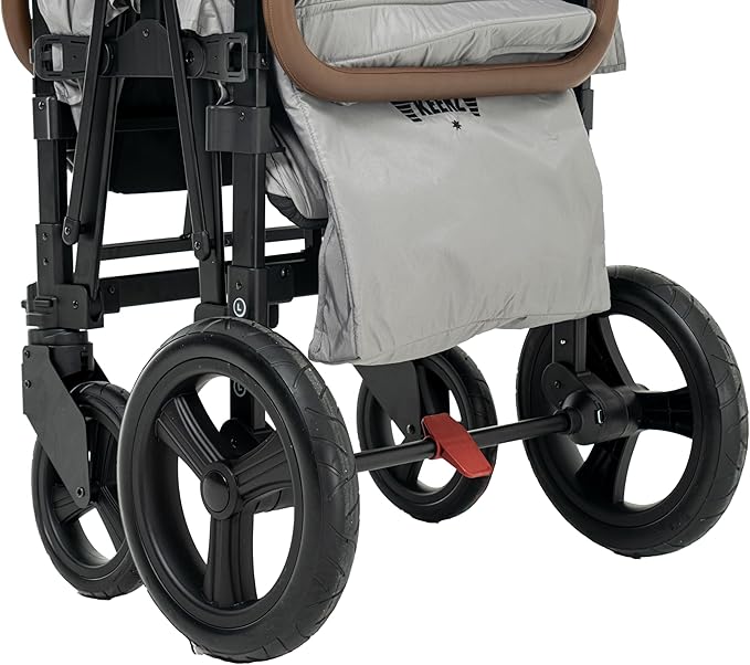 Keenz XC+ EVO - Luxury Comfort Stroller Wagon | Foldable 4 Passenger with Adjustable Canopy | Grey
