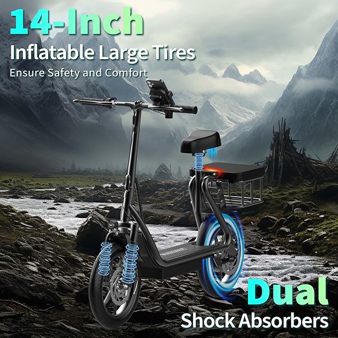 Electric Scooter for Adults, 8.5/10/14" Tires, 19/22Mph, 350W/500W Motor, 21-28 Miles Range, Folding E-Scooter with Dual Suspension,APP(V1/SPRO/MAX/PRO/X1/X1PRO)