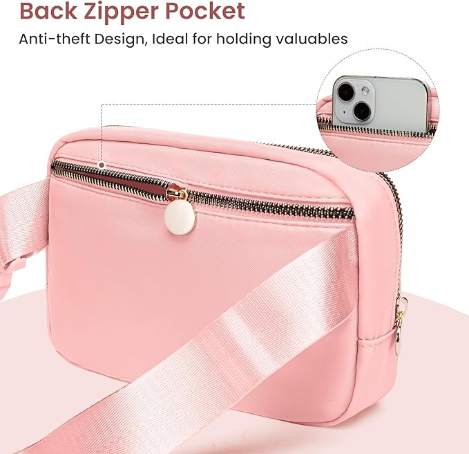 Prize for Girls 8-12, Dance Recital Gifts for Girls Kids, Belt Bag Dance Bag for Girls Teen,Crossbody Bags for Girls Teen,Small Travel Waist Packs Kids Fanny Pack Birthday Gifts (Pink, R)