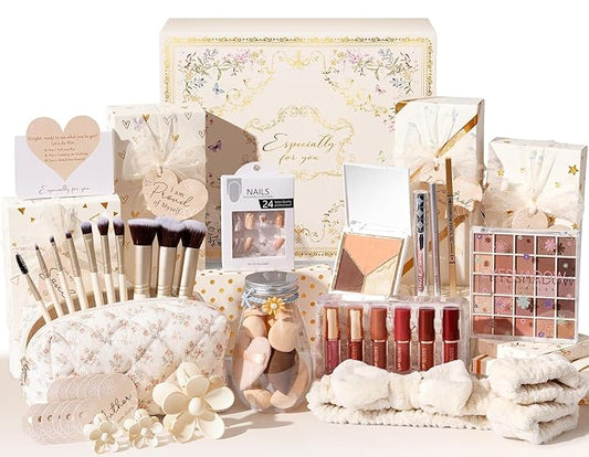 Teen Girl Gifts Trendy Stuff, 10 Positive Affirmation Cards & Empowering Challenges to Unlock 10 Wrapped Makeup Gift Set Motivational Birthday Christmas Gift Stocking Stuffers for Tween & Teenage Girl