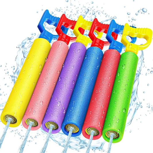 Water Guns, 40 Ft Water Squirter Toys Foam Soakers Blaster Guns Outdoor Swimming Pool Beach Summer Party Water Toys for Kid Age 3-12 Teens Adults-6 Pack