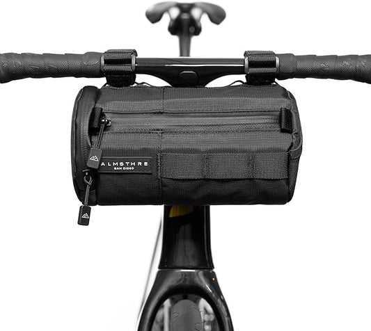Signature Bar Bag – Midnight Black | Hard-Shell Bike Handlebar Bag with Waterproof Zippers & Adjustable Straps | Lightweight Bicycle Handlebar Bag, Compatible with Road, Gravel & MTB Bikes