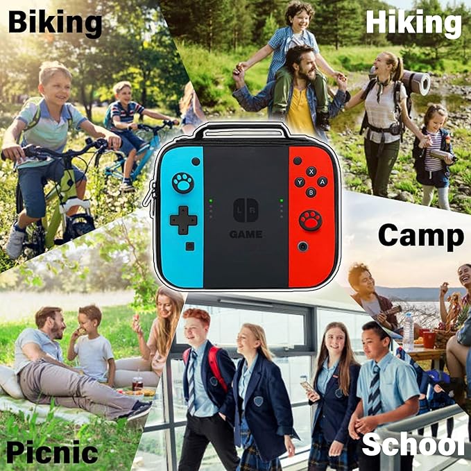 Insulated Lunch Box for Boys Girls, Game Lunch Bag for School Work Office Travel Picnic Hiking Beach, Waterproof Leakproof Portable Fits Most Bento Boxes