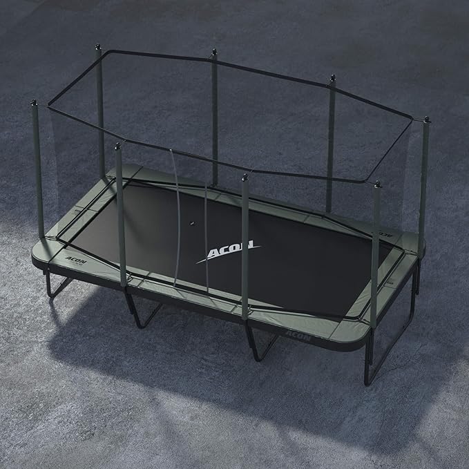 ACON Air 16 Sport HD Trampoline Set 10x17ft with Enclosure | Comprehensive Kit Includes Rectangular Trampoline, Safety Net, Pad, and Ladder | Pro-Grade Safety and Performance