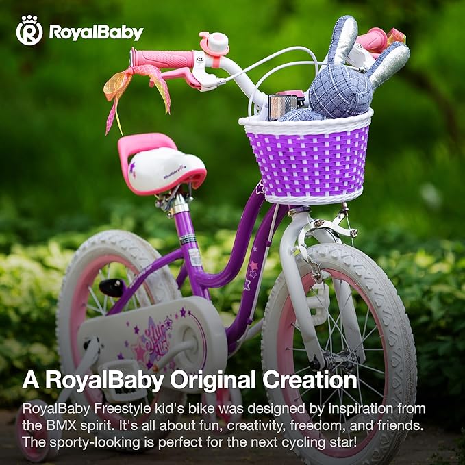 RoyalBaby Girls Bike Classic & EZ Kids Bike, Balance and Pedal Bicycle, 12 14 16 18 20 Inch Toddlers to Big Kids 3-10 Years