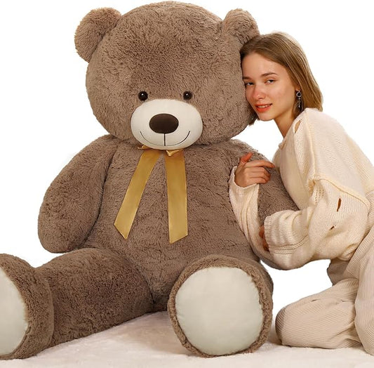 Tezituor 5ft Big Teddy Bear,Giant Brown Stuffed Animal 59 Inches,Life Size Teddy Bears for Girlfriend or Kids,Soft Bear for Valentines Day,Chrismas,Birthday Baby Shower
