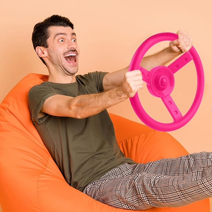 Playground Steering Wheel Accessories Plastic Swingset Pirate Ship Playset for Outdoor Backyard Treehouse Playground Jungle Gym (1, Pink)