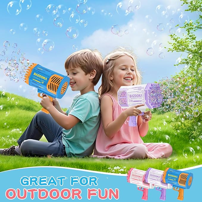 Bubble Machine Gun Kids Toys, Bubble Gun with Colorful Lights and Thousands Bubbles, Outdoor Toy Birthday Party Halloween Favors for Boys Girls Age 3 4 5 6 7 8 9 10 11 12 Years Old