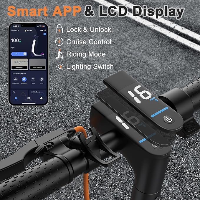 VOLPAM Electric Scooter, 350W/500W Powerful Motor, 8.5"/10" Solid Tires, 19/22Mph, 28/21/12 Miles Range,Dual Braking