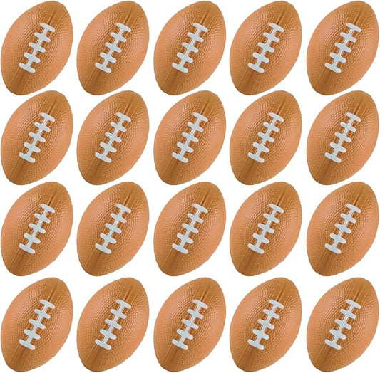 ALISSAR 20-Pack 3.4" Mini Football Stress Balls, Mini Foam Footballs for Football Party Superbowl Decoration, School Carnival Reward Gift