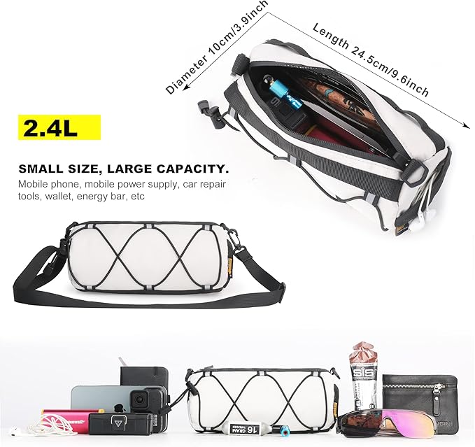 Rhinowalk Bike Handlebar Bag, Bicycle Front Bag Shoulder Bag Storage Bag with Shoulder Strap for Road Mountain Bike Cycling Travel