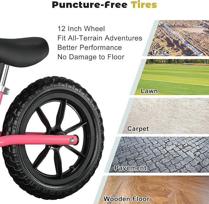 Bobike Toddler Balance Bike Toys for 2 to 5 Year Old Girls Boys Adjustable Seat and Handlebar No-Pedal Training Bike Best Gifts for Kids