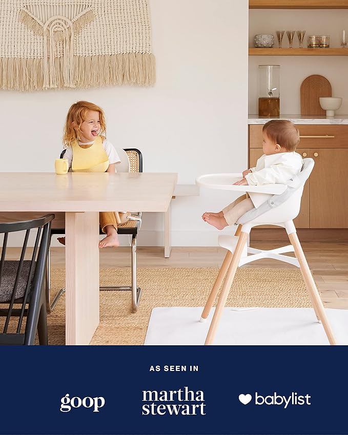 Lalo The Chair Convertible 3-in-1 High Chair for Babies & Toddlers, Dishwasher Safe Tray, Adjustable Footrest, Grapefruit