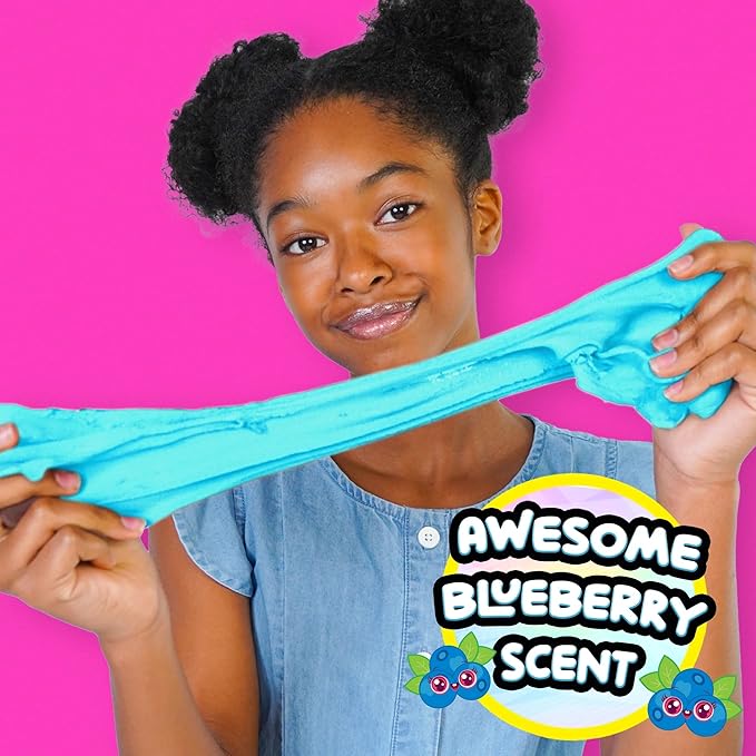 Compound Kings Fluffy Butter Cloudz Scented Large Slime Bucket for Kids – Soft, Squishy, Non-Toxic Sensory Toy | Bright Blueberry Slime Gift