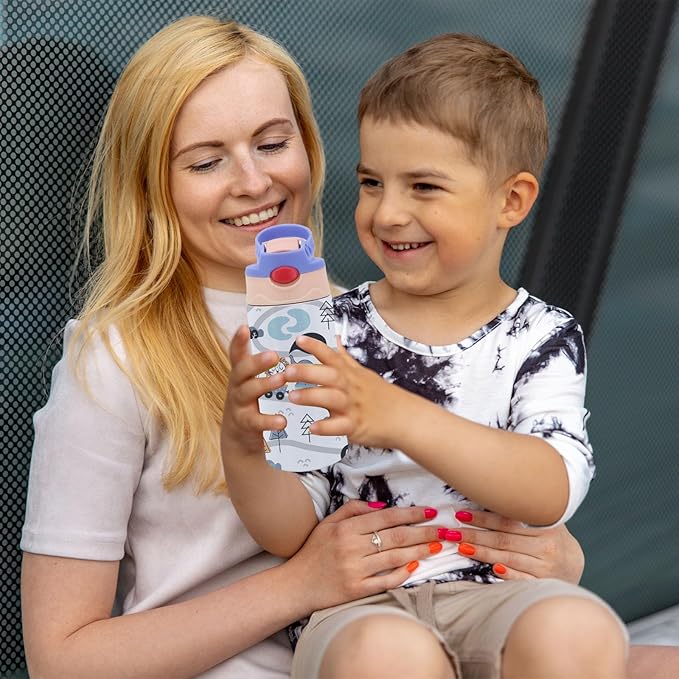 Kids Sublimation Tumbler Bulk,6 Pack 12oz Stainless Steel Sublimation Blank Sippy Cup,Double Wall Insulated Kids Tumbler with Handle,Spill Proof lid,for Water,Drinks