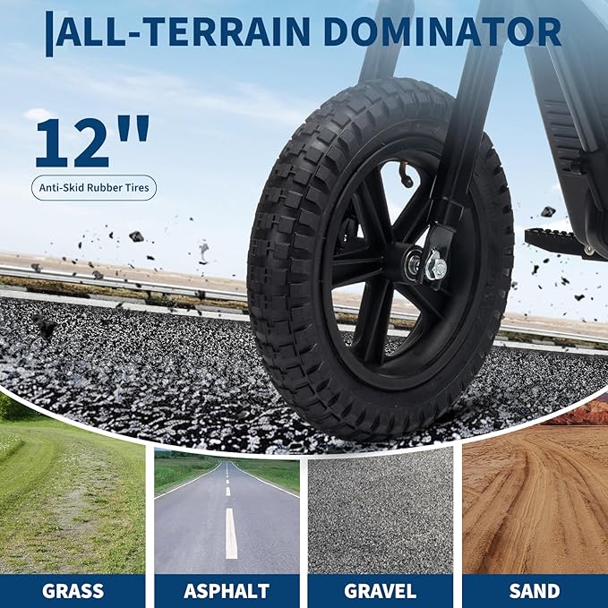 24V Electric Dirt Bike for Kids, 350w Electric Motorcycle for Kids - Up to 13.67Mile/h Long-Range, Ride on Motorcycle with Rear Wheel Suspension, 12 Miles Range, Twist Grip Throttle, Rubber Tire,