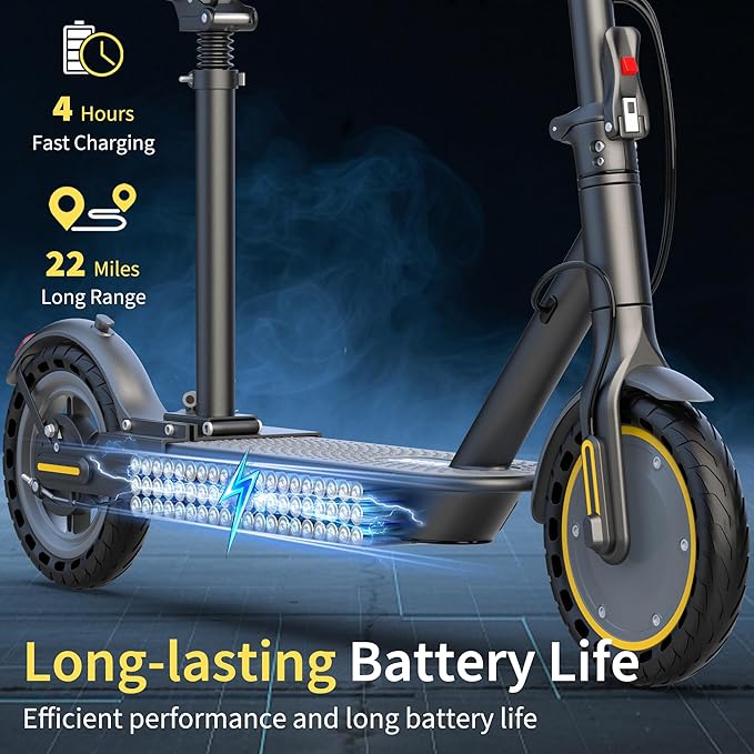NAVIC Electric Scooter with Dual Suspension/Braking, 350W/500W Motor, 19/22 Mph, Max 22/27/49Mi Range, Foldable E Scooter for Adults with App