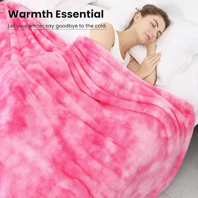 Fleece Throw Blanket Cozy Soft Lightweight Throw Blankets Warm Plush Pink Fall Blankets and Throws Couch Sofa Bed Camping Travel Picnic Outdoor Blanket Bedding Kid Baby Boys Girls Adults