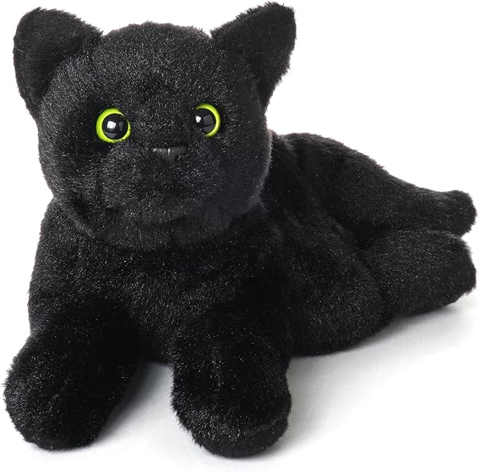 Bearington Collection Lil' Jinx Black Cat Plush Toy, 8-Inch Realistic Stuffed Animal for Kids
