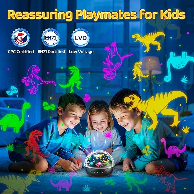 Dinosaur Toys for Kids 3-5, 【Remote+3 Films+93 Effects】 Dinosaur Toys for Kids 2-4, 【3 Timer+5 Brightness】 Toys for 3 Year Old Boys, Rotate 3 Year Old Boy Gift, 5 Year Old Boy Birthday Gift