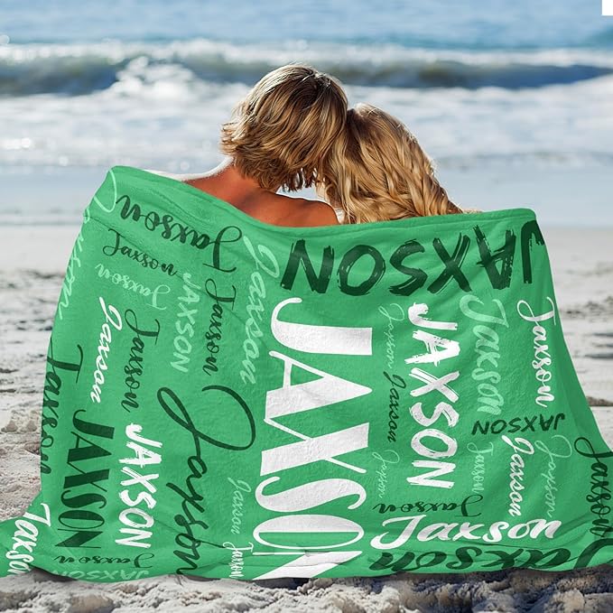 Dr.TOUGH Personalized Name Blanket Personalized Blanket for Adult Kids Flannel Customized Personalized Blankets and Throws