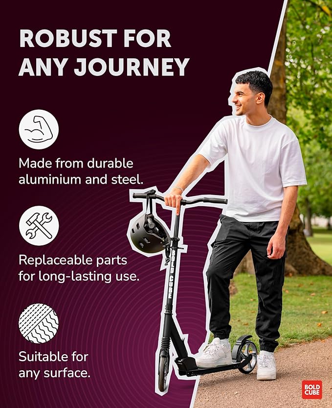 Big 2 Wheeler | Scooter for Kids & Teens Ages 7+ Years | Play & Commute | Front Suspension Fit with 200MM Wheels | Height Adjustable 86 to 111 cm