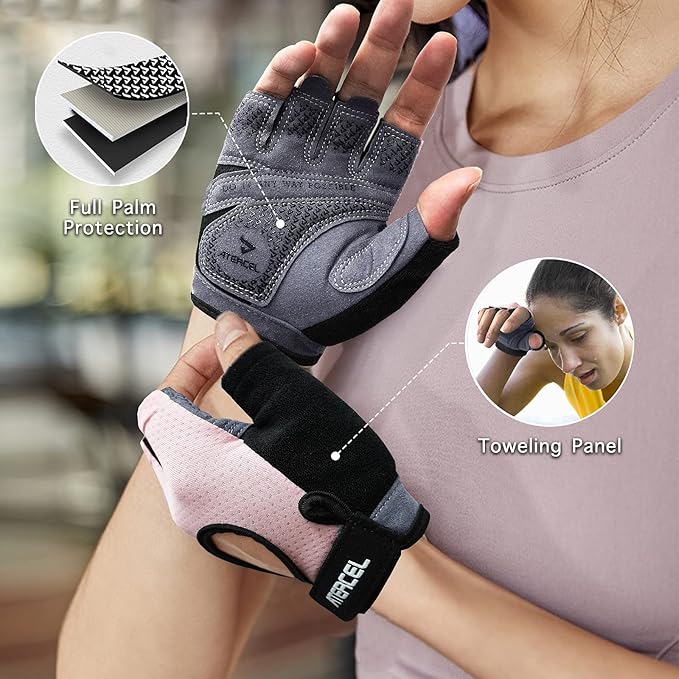 ATERCEL Weight Lifting Gloves Full Palm Protection, Workout Gloves for Gym, Cycling, Exercise, Breathable, Super Lightweight for Mens and Women