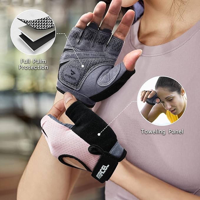 ATERCEL Weight Lifting Gloves Full Palm Protection, Workout Gloves for Gym, Cycling, Exercise, Breathable, Super Lightweight for Mens and Women