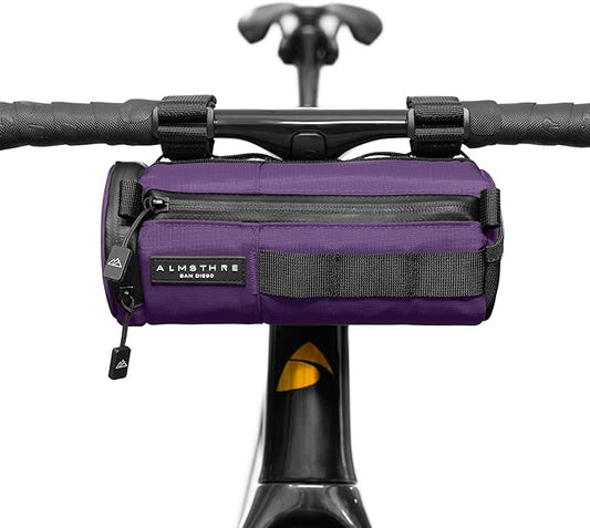 Compact Bar Bag – Sterling Violet | Hard-Shell Bike Handlebar Bag with Waterproof Zipper & Adjustable Straps | Lightweight Bicycle Handlebar Bag, Compatible with Road, Gravel & MTB Bikes