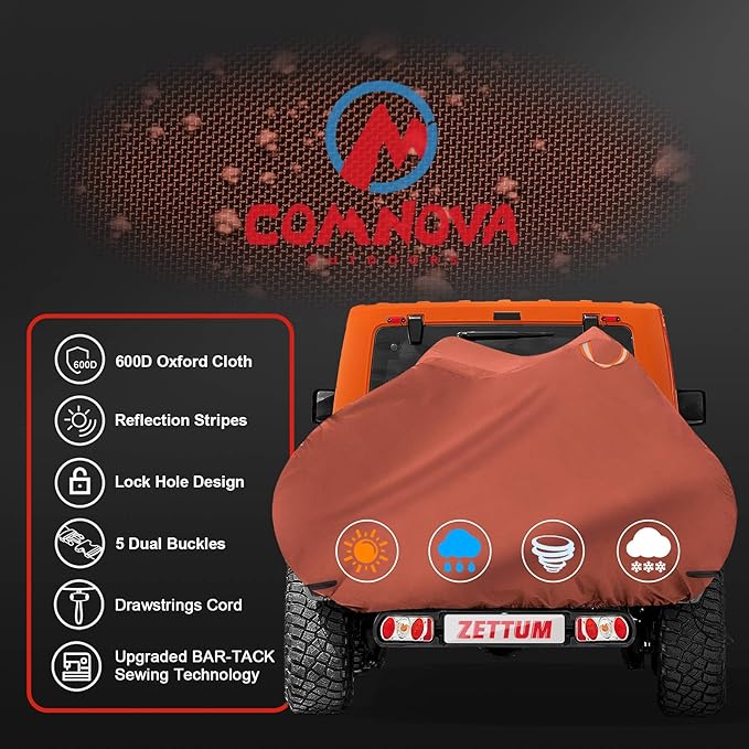 Bike Cover for Transport 3 Bikes - Outdoor Bike Covers for 3 Bikes on Rear Bike Rack Transport Heavy Duty Waterproof, 600D Bicycle Rack Cover for 3 Bikes on Car Hitch Travel Storage