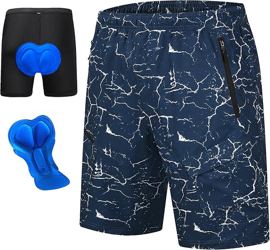 Men's Mountain Bike Shorts 3D Padded Baggy Bicycle Riding Cycling Shorts Quick Dry Lightweight Biking Shorts