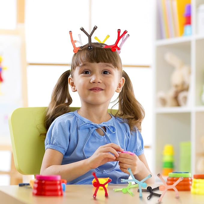 MAGMEN Classic Magnetic Fidget Toy Figures for Kids 3-8 & Toddlers |20 Mix Colors Multipurpose Magnets Set for Travel, Airplane Play, Desk & Stocking Stuffer Gifts.