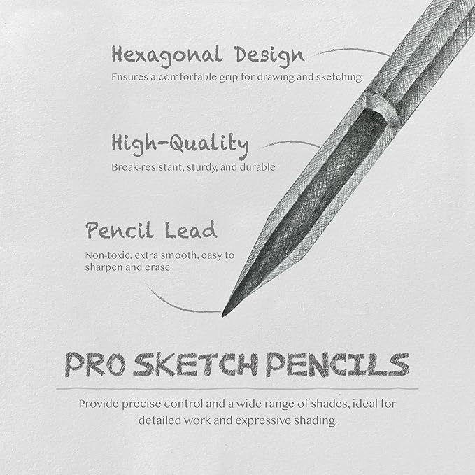 COLOUR BLOCK Drawing Pencils & Kits-Art Supplies for Kids, Teens, Adults-Colored Pencils, Charcoal, Pastels, Sketch Books for Artists, Anime Drawing, Architecture