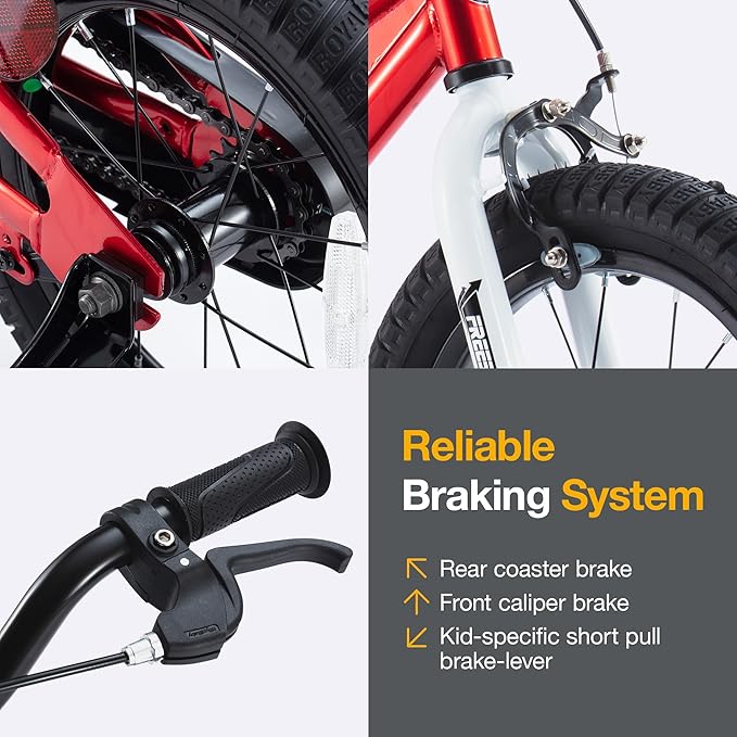 RoyalBaby Kids Bike Freestyle Classic & EZ Balance Pedal Switchable Bicycle, 12 14 16 18 Inch, 3-10 Years Toddler to Big Kids