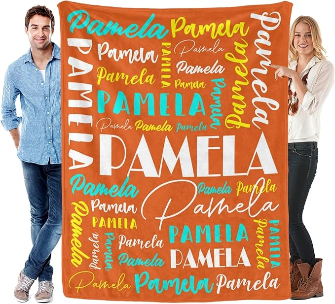 Name Blanket Personalized Blanket for Adult Kids Flannel Customize Throw Blanket Custom (Color 24, 40 x 50 Inches)
