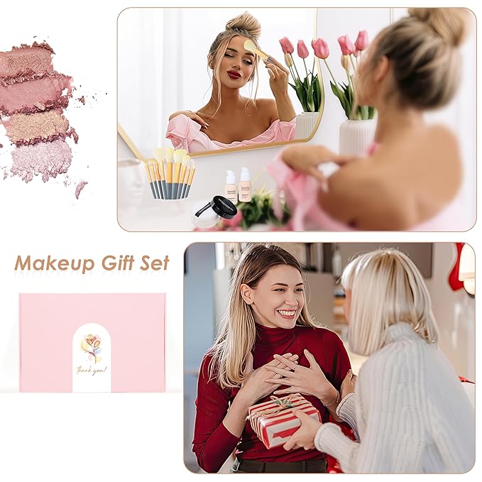 All in One Makeup Kit for Women Full Kit, Make Up Gift Set for Teens & Girls, Makeup Essential Bundle Include Foundation Eyeshadow Powder Contour Palette Lipstick Eyeliner Mascara Cosmetic Brush Set