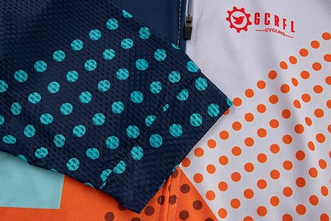 GCRFL Men's Cycling Jersey Set Road Bike Shorts Sleeves Jersey Zipper Pokcet Bib Shorts with Padded, Cycling Clothing kit Men