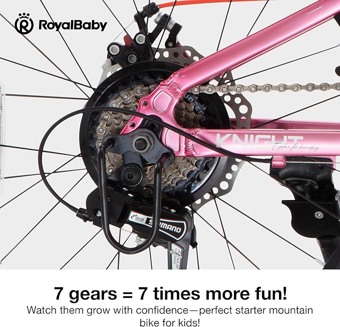 RoyalBaby Kids Mountain Bike for Boys and Girls, Ultra-Light Aluminum 20-24 Inch Wheel Bicycle for 6-14 Years Old Children, 7/21-Speeds Drivetrain