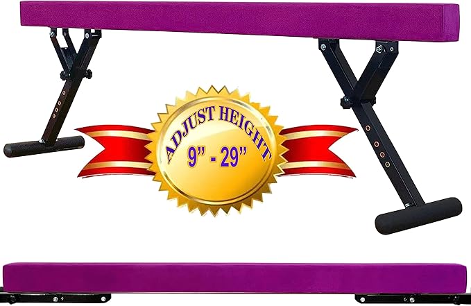 Adjustable Balance Beam 8 ft Gymnastic Beam Adjustable Height for Kids and Teenage of All Gymnastic Levels, Gymnastic Training Beam Gymnastic Equipment for Athlete Home and Gym Club Use