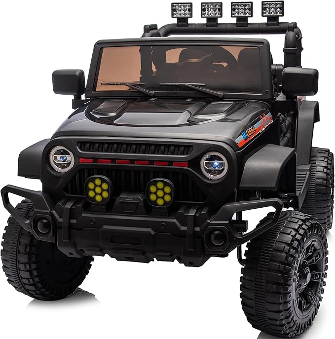 12V Ride on Electric Car, Kids Ride on Toy Truck for Toddlers 3-5 w/Remote Control, 3 Speeds - Black