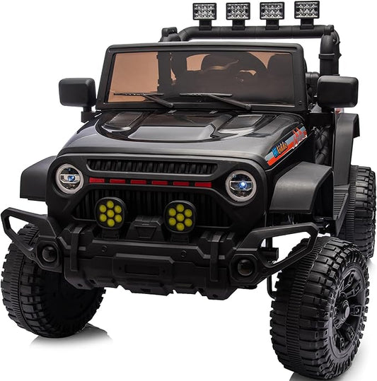 12V Ride on Electric Car, Kids Ride on Toy Truck for Toddlers 3-5 w/Remote Control, 3 Speeds - Black