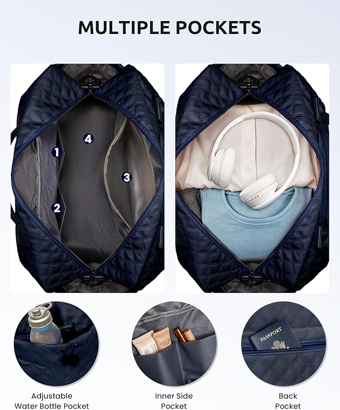 Birthday Gifts for 6-13 Year Old Girls - Personalized Duffle Travel Bags, Monogram Overnight Bags with Makeup Bag Gifts for Family (Letter Z)