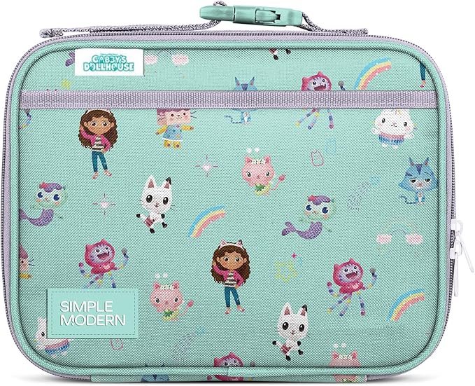 Simple Modern Gabby's Dollhouse Kids Lunch Box for School | Reusable Insulated Lunch Bag for Toddler, Girl, and Boy | Exterior & Interior Pockets | Hadley Collection | Gabby's Friends