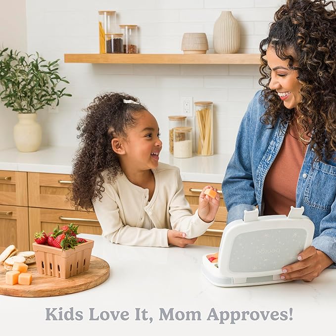 Bentgo Kids 5-Compartment Leak-Proof Bento-Style Lunch Box (Whimsy & Wonder Collection) - Ideal for Ages 3-7, Drop-Proof & Durable, Dishwasher Safe, & PFAS & BPA-Free Materials (Starry Sprinkle)