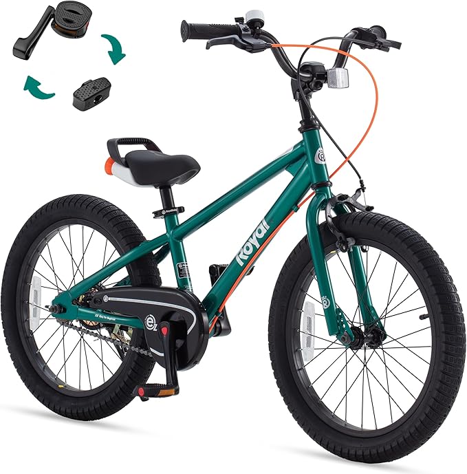 RoyalBaby Kids Bike EZ Balance to Pedal Dual Handbrake Toddlers Boys Girls Bicycle 12-20 Inch for Age 3-10 Years